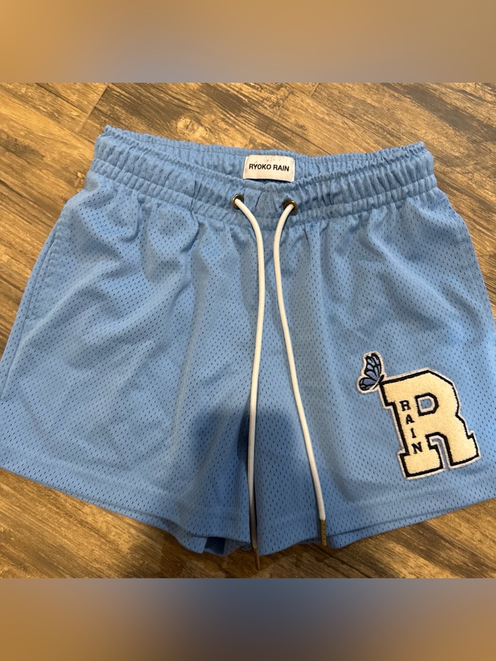 Ryoko Rain Men's Light Blue Mesh Drawstring Shorts